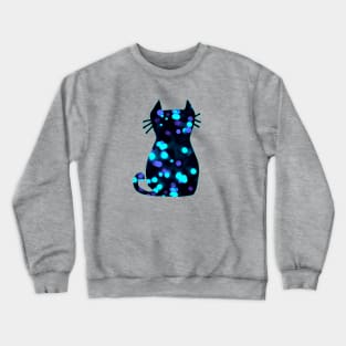 Sparkly bokeh cat Crewneck Sweatshirt